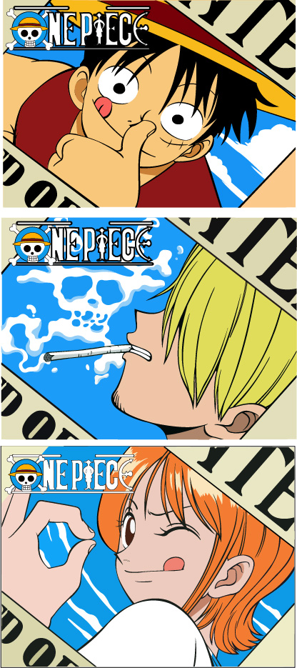 矢量海贼王 one piece 路飞 娜美 香吉士