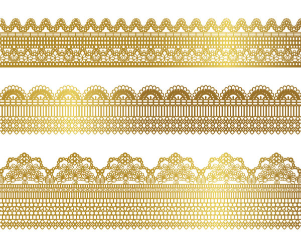 金色花纹花边01——矢量素材