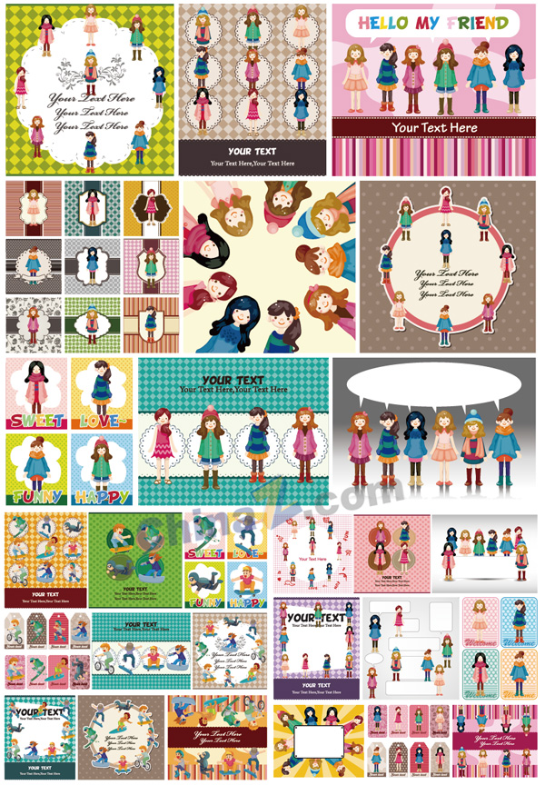 Cartoon character map Vector Download
