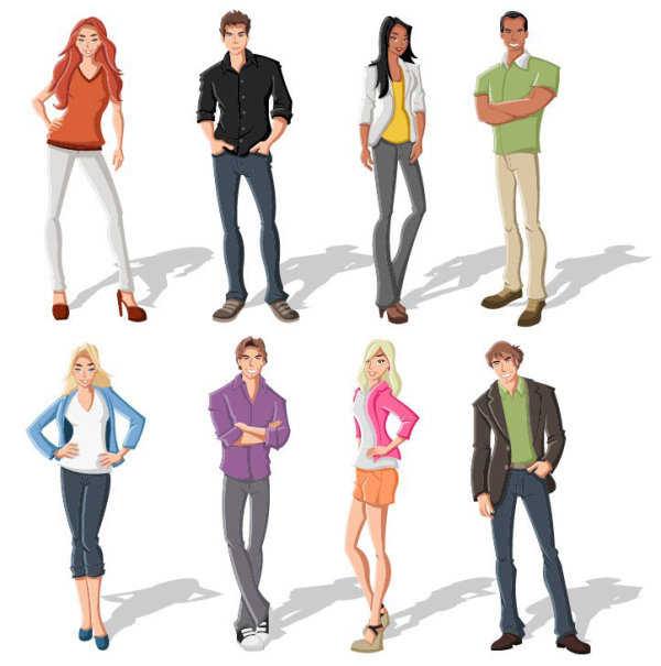 Cartoon characters 01 - vector material